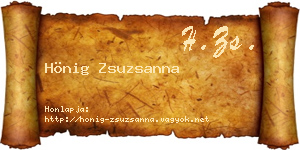Hönig Zsuzsanna névjegykártya